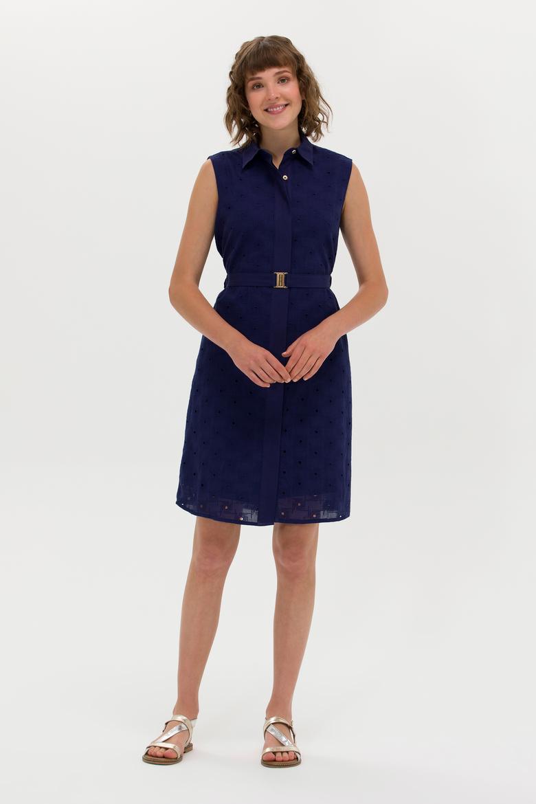 Kadın Lacivert Dokuma Elbise