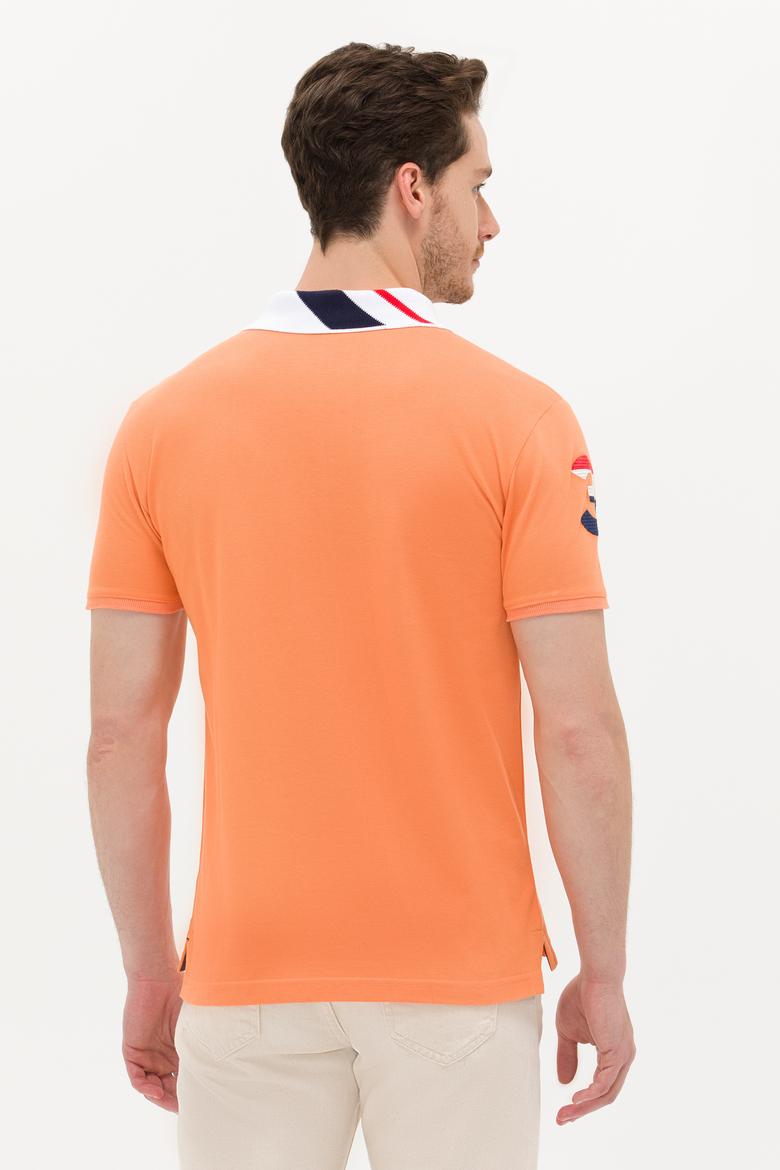 Erkek Turuncu Basic Polo Yaka Tişört - 50263005083