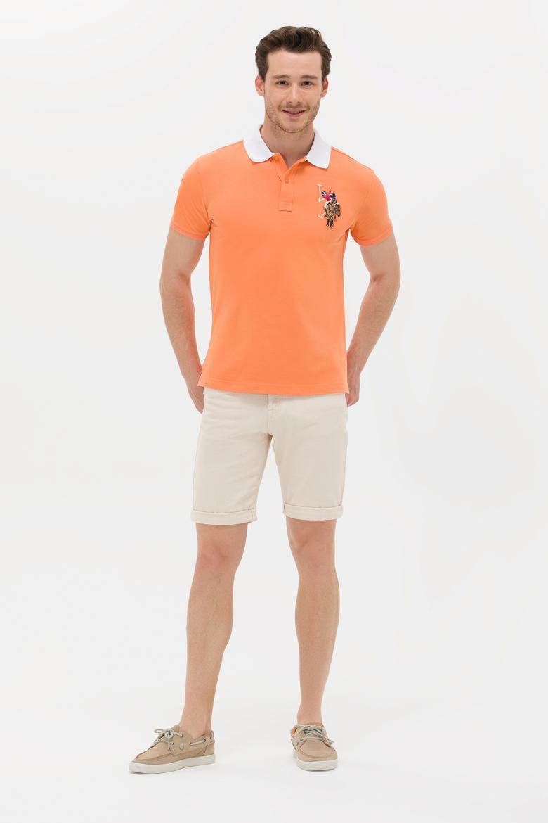 Erkek Turuncu Basic Polo Yaka Tişört - 50263005083