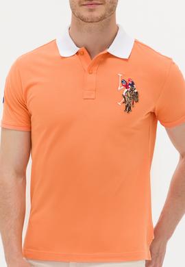 Erkek Turuncu Basic Polo Yaka Tişört - 50263005083