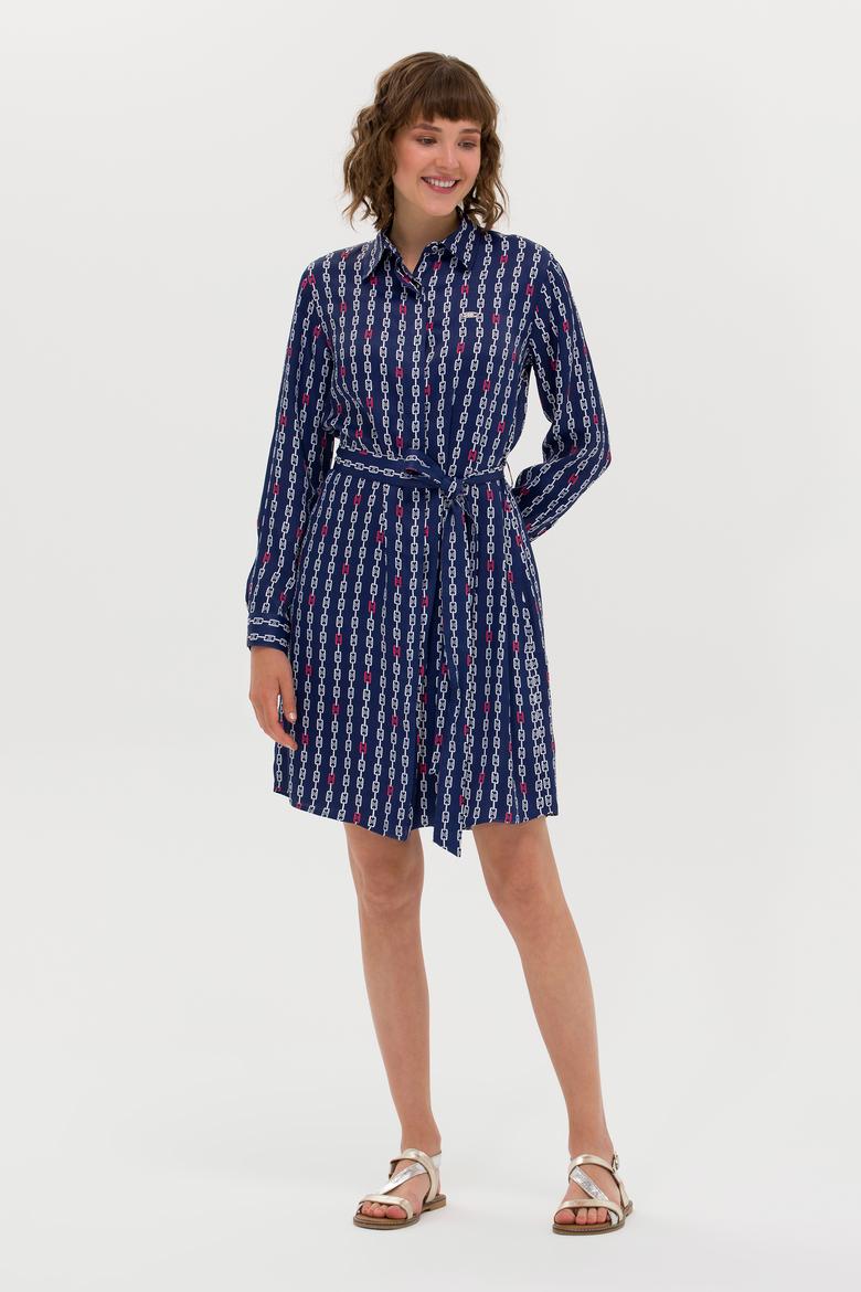 Kadın Lacivert Dokuma Elbise - 50269607005