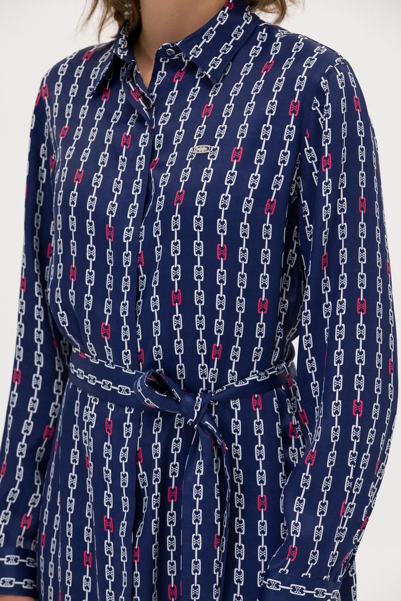 Kadın Lacivert Dokuma Elbise - 50269607005