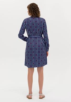 Kadın Lacivert Dokuma Elbise - 50269607005