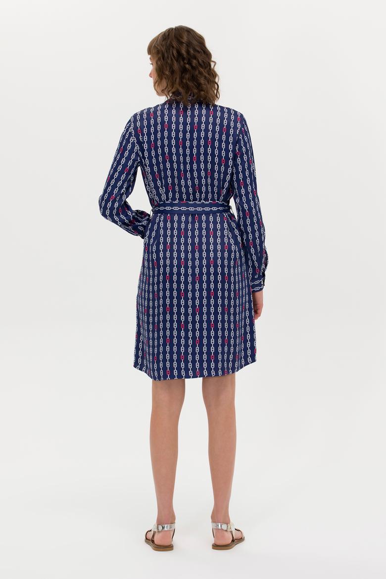 Kadın Lacivert Dokuma Elbise - 50269607005
