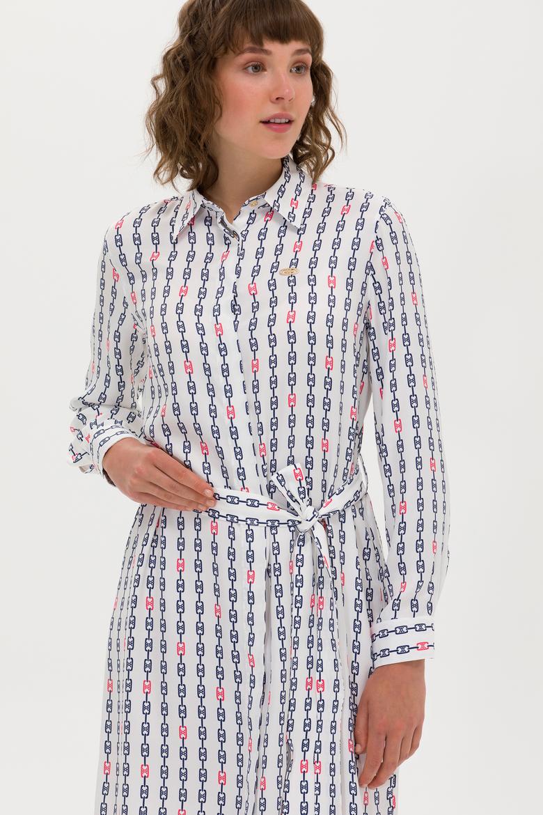 Kadın Beyaz Dokuma Elbise - 50269607012