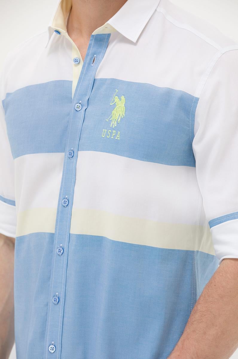 Erkek Saks Uzun Kollu Gömlek