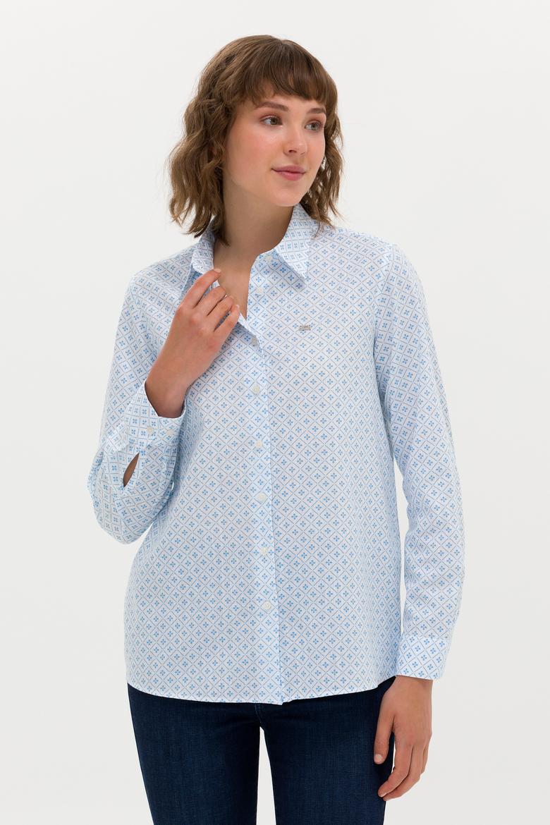 Kadın Mavi Uzun Kollu Gömlek - 50264292011