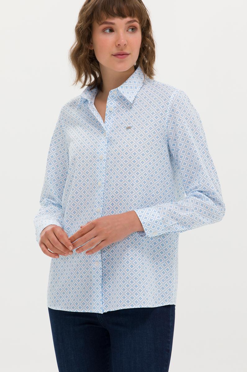 Kadın Mavi Uzun Kollu Gömlek