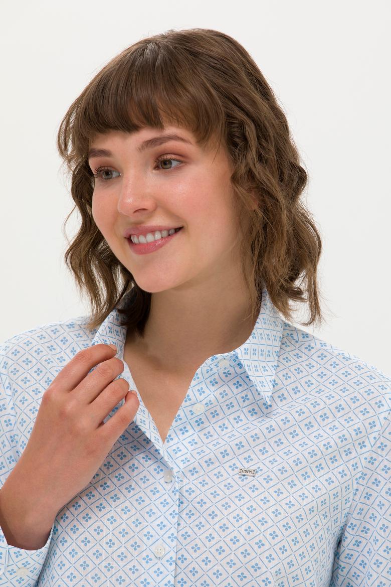 Kadın Mavi Uzun Kollu Gömlek - 50264292011