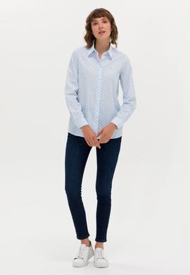 Kadın Mavi Uzun Kollu Gömlek - 50264292011