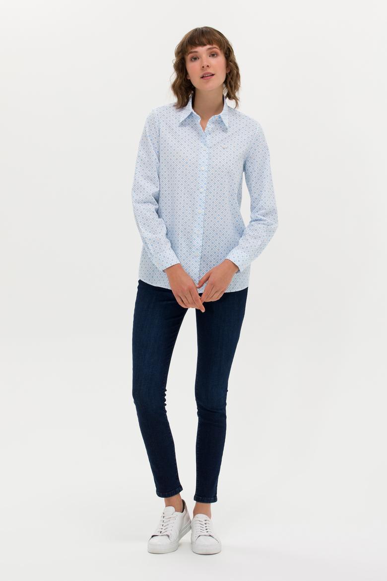 Kadın Mavi Uzun Kollu Gömlek - 50264292011