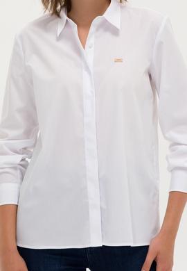 Kadın Beyaz Uzun Kollu Gömlek - 50266558014