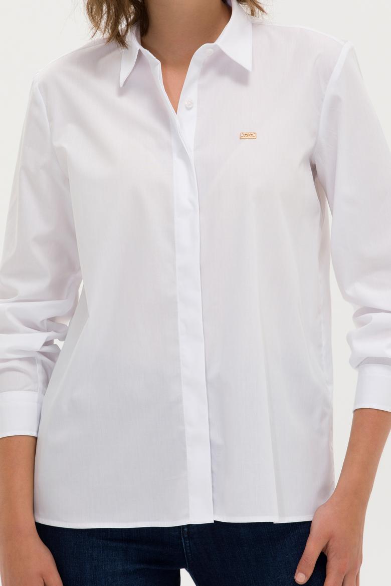 Kadın Beyaz Uzun Kollu Gömlek - 50266558014