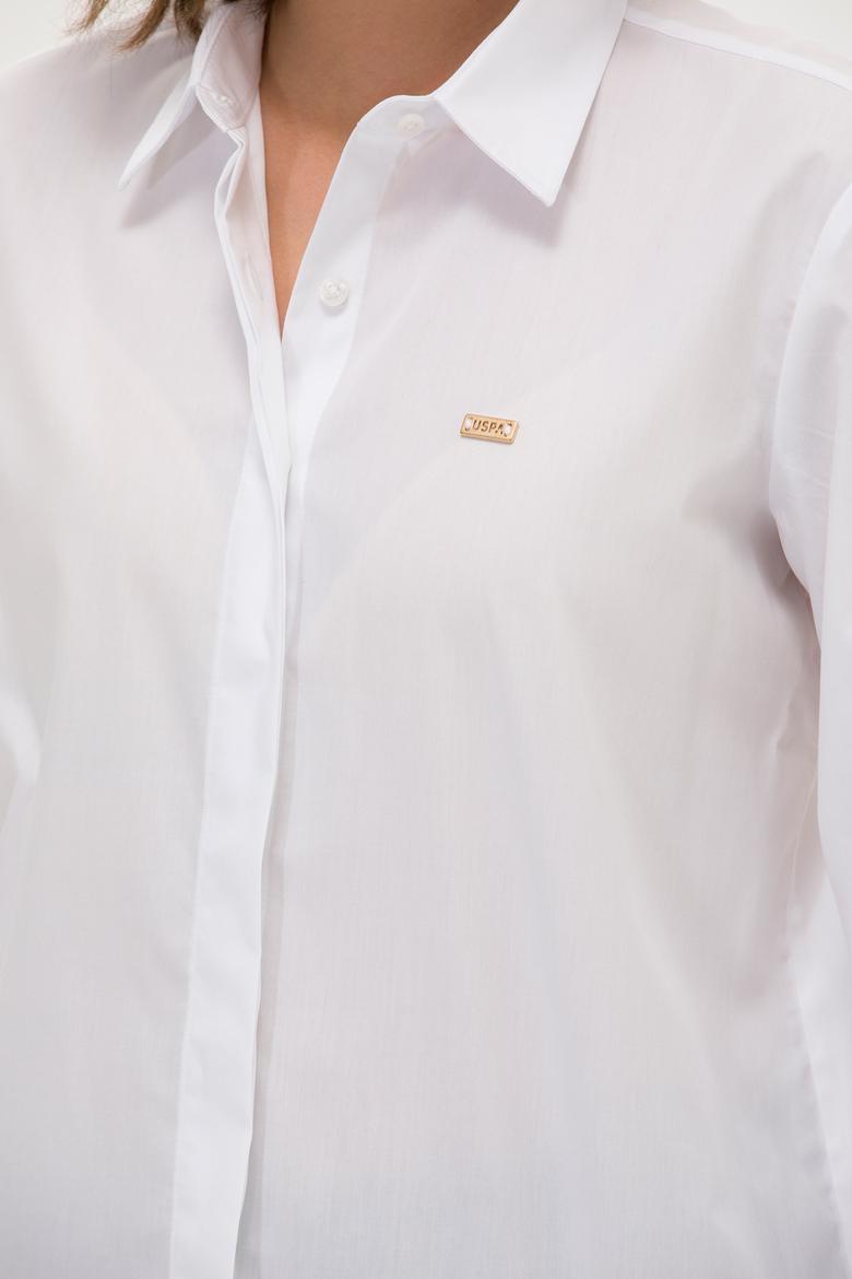 Kadın Beyaz Uzun Kollu Gömlek - 50266558014