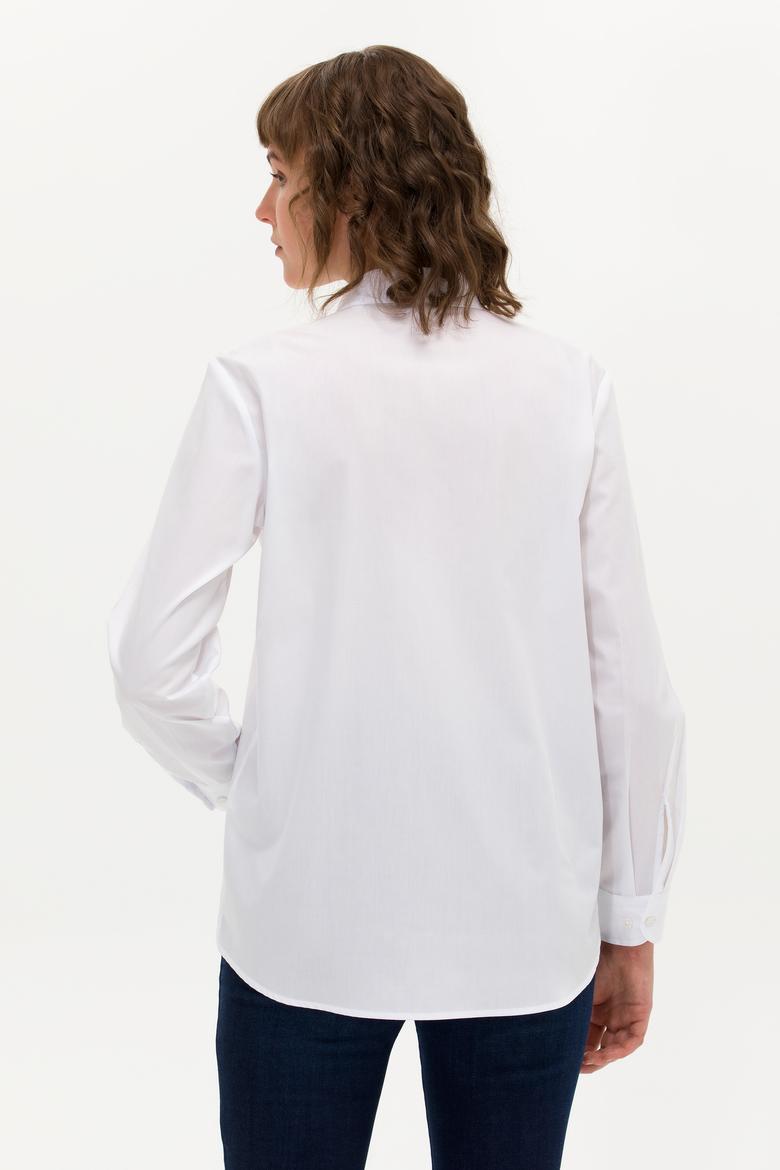 Kadın Beyaz Uzun Kollu Gömlek - 50266558014