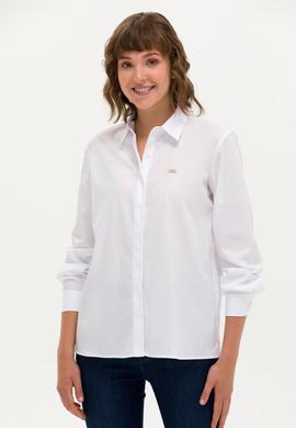 Kadın Beyaz Uzun Kollu Gömlek - 50266558014
