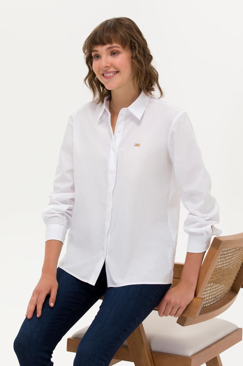 Kadın Beyaz Uzun Kollu Gömlek