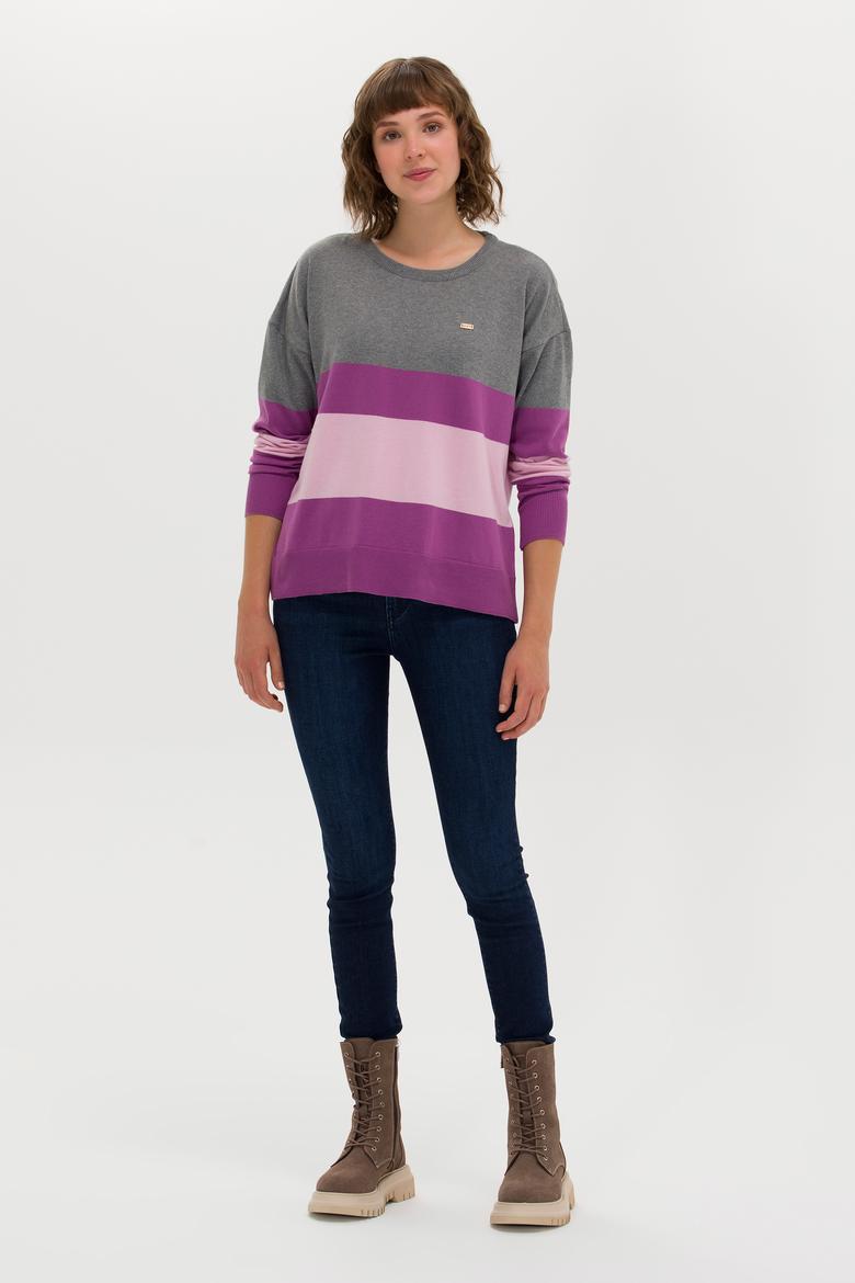 Kadın Gri Melanj Kazak - 50252042045