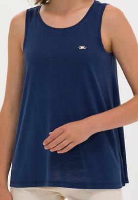 Kadın Lacivert Bisiklet Yaka Kolsuz Tişört - 50262481004