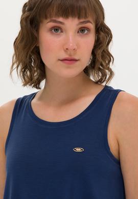 Kadın Lacivert Bisiklet Yaka Kolsuz Tişört - 50262481004