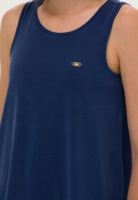 Kadın Lacivert Bisiklet Yaka Kolsuz Tişört - 50262481004