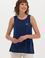 Kadın Lacivert Bisiklet Yaka Kolsuz Tişört