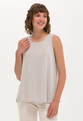 Kadın Taş Bisiklet Yaka Kolsuz Tişört - 50262481027