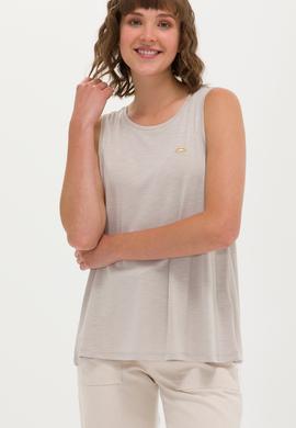 Kadın Taş Bisiklet Yaka Kolsuz Tişört - 50262481027