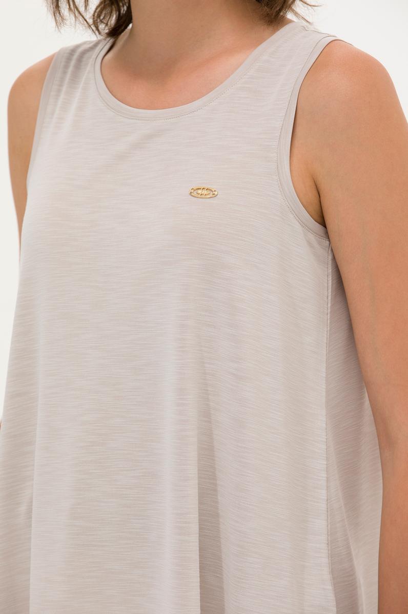 Kadın Taş Bisiklet Yaka Kolsuz Tişört