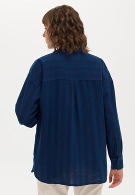 Kadın Koyu Mavi Jean Gömlek - 50263024011