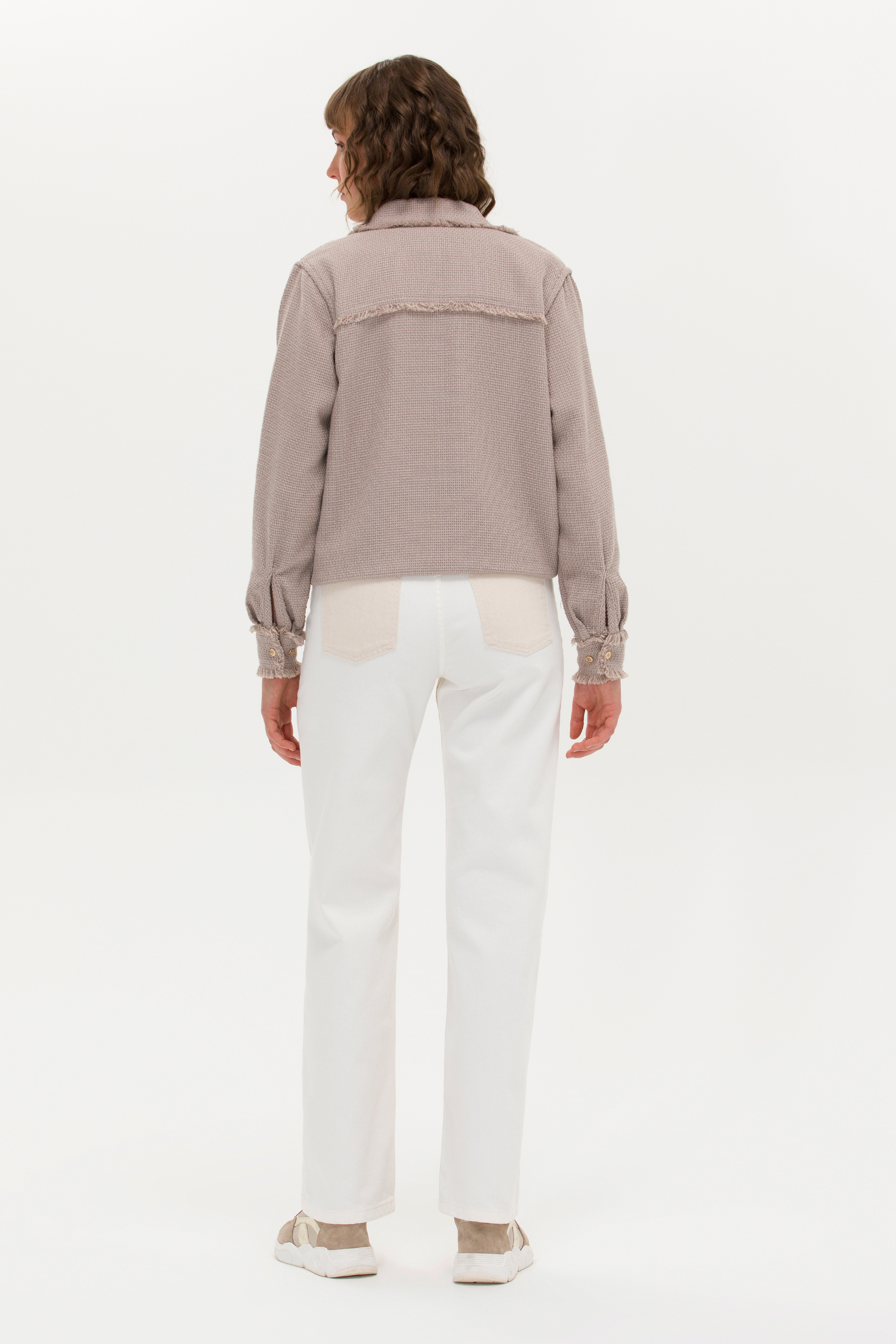 Kadın Krem Jean Pantolon - Image 4