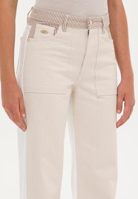 Kadın Krem Jean Pantolon - 50263787002