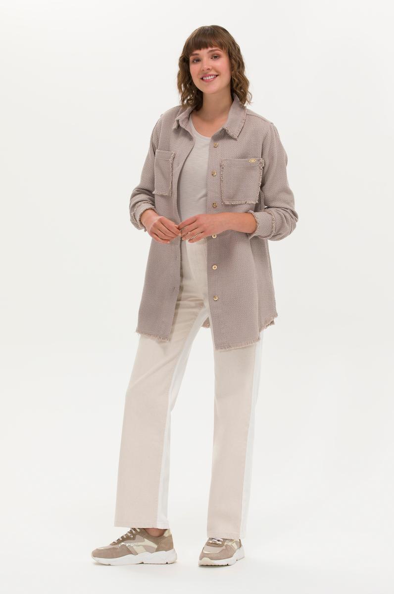 Kadın Krem Jean Pantolon