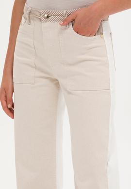 Kadın Krem Jean Pantolon - 50263787002