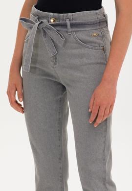 Kadın Gri Mom High Waist Fit Jean Pantolon - 50263802010