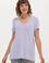 Kadın Lila V Yaka Basic Tişört