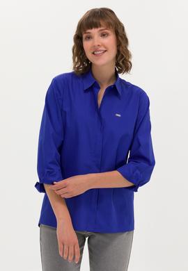 Kadın Saks Uzun Kollu Gömlek - 50266558026