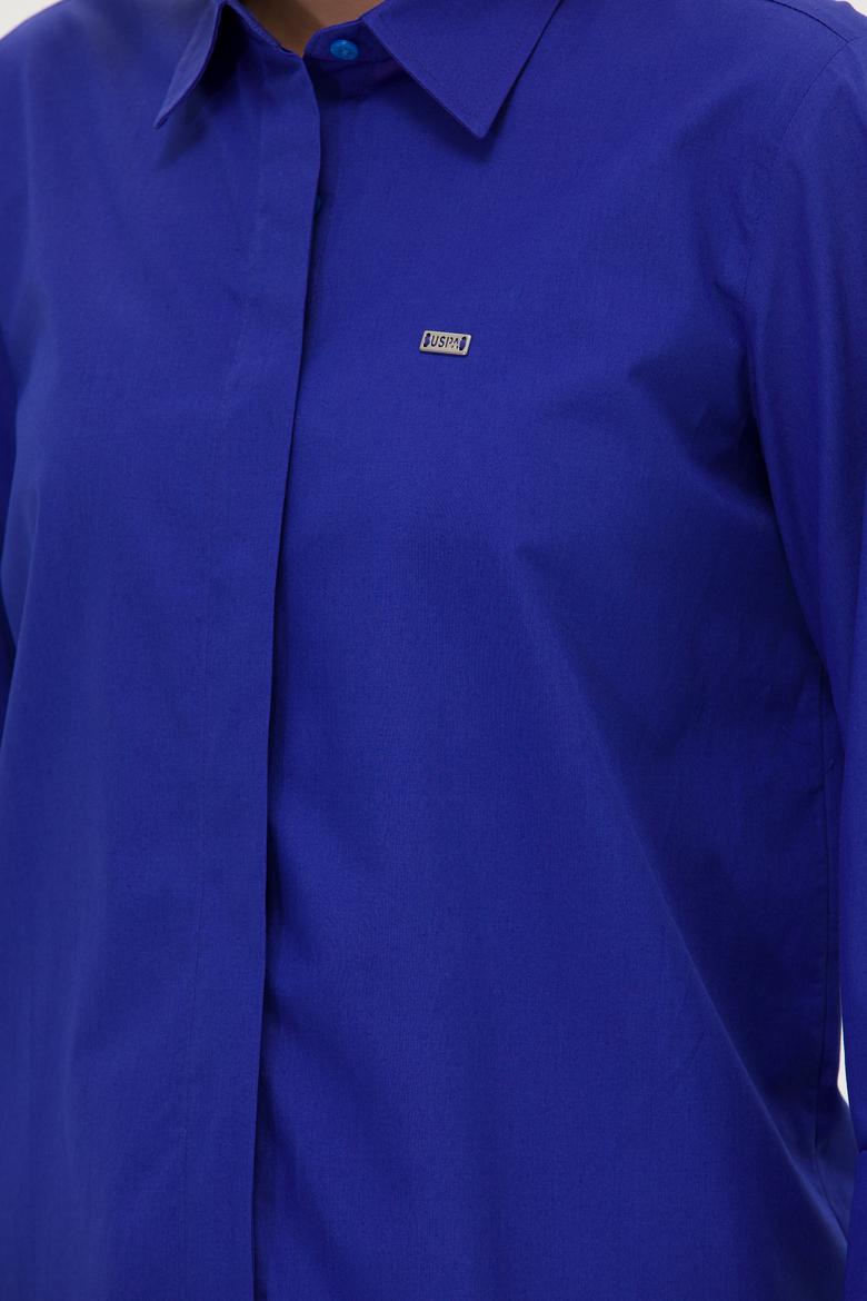 Kadın Saks Uzun Kollu Gömlek - 50266558026