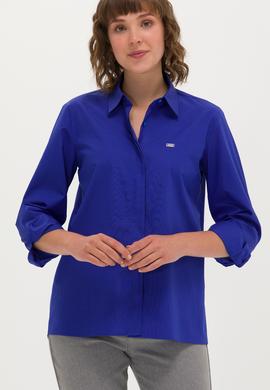 Kadın Saks Uzun Kollu Gömlek - 50266558026