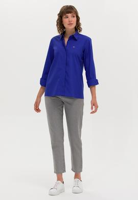 Kadın Saks Uzun Kollu Gömlek - 50266558026