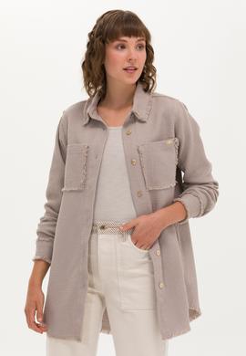 Kadın Bej Jean Tunik Gömlek - 50270652007