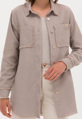 Kadın Bej Jean Tunik Gömlek - 50270652007