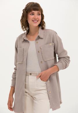 Kadın Bej Jean Tunik Gömlek - 50270652007