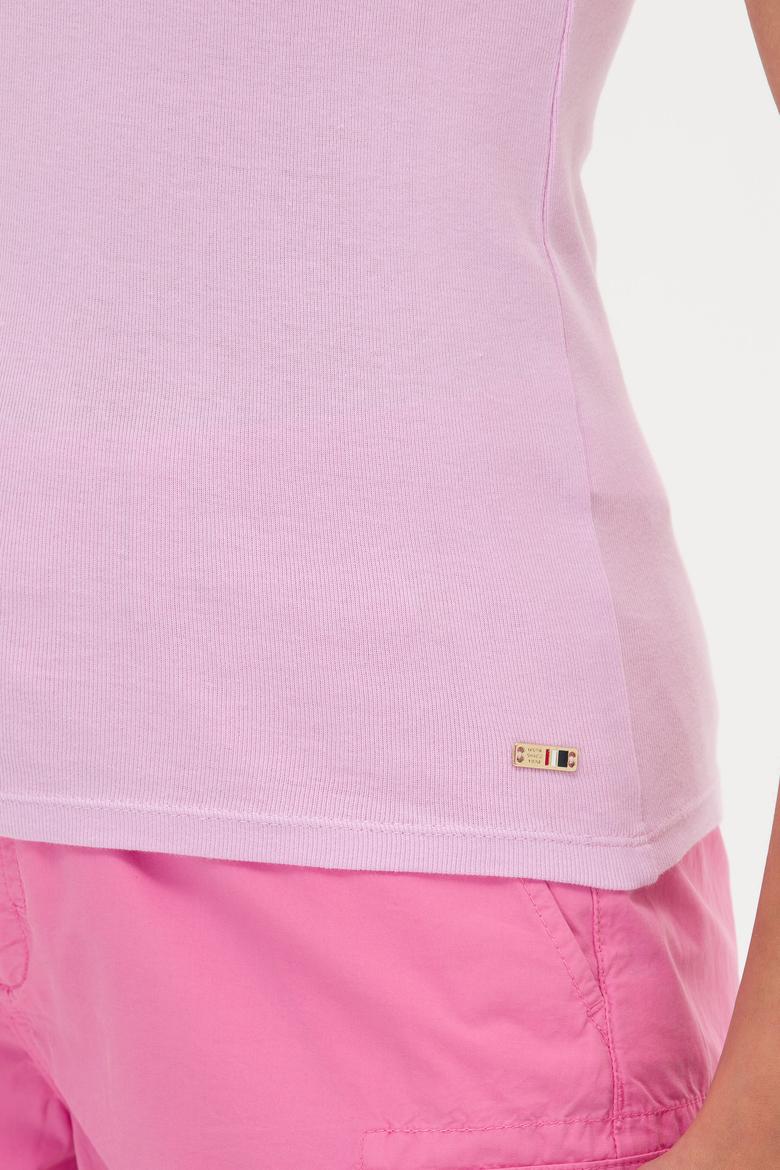 Kadın Manolya Bisiklet Yaka Kolsuz Tişört - 50266320073