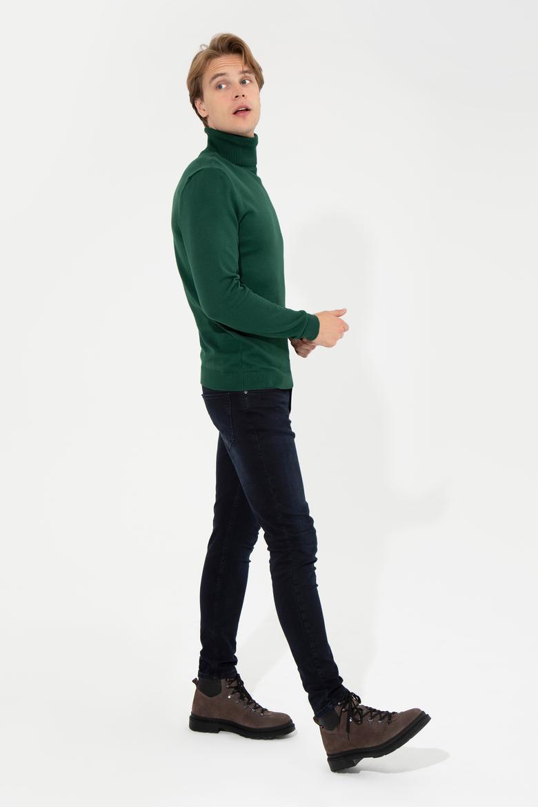 Erkek Yeşil Basic Kazak - 50236961082