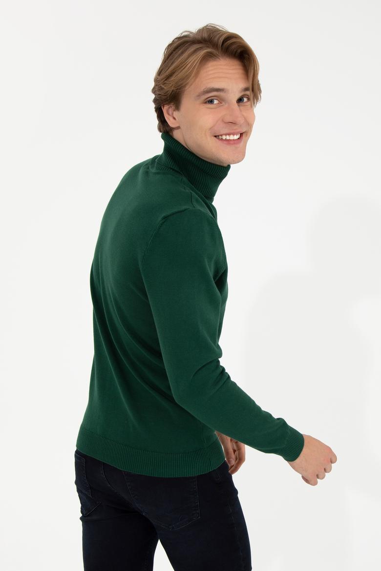 Erkek Yeşil Basic Kazak - 50236961082