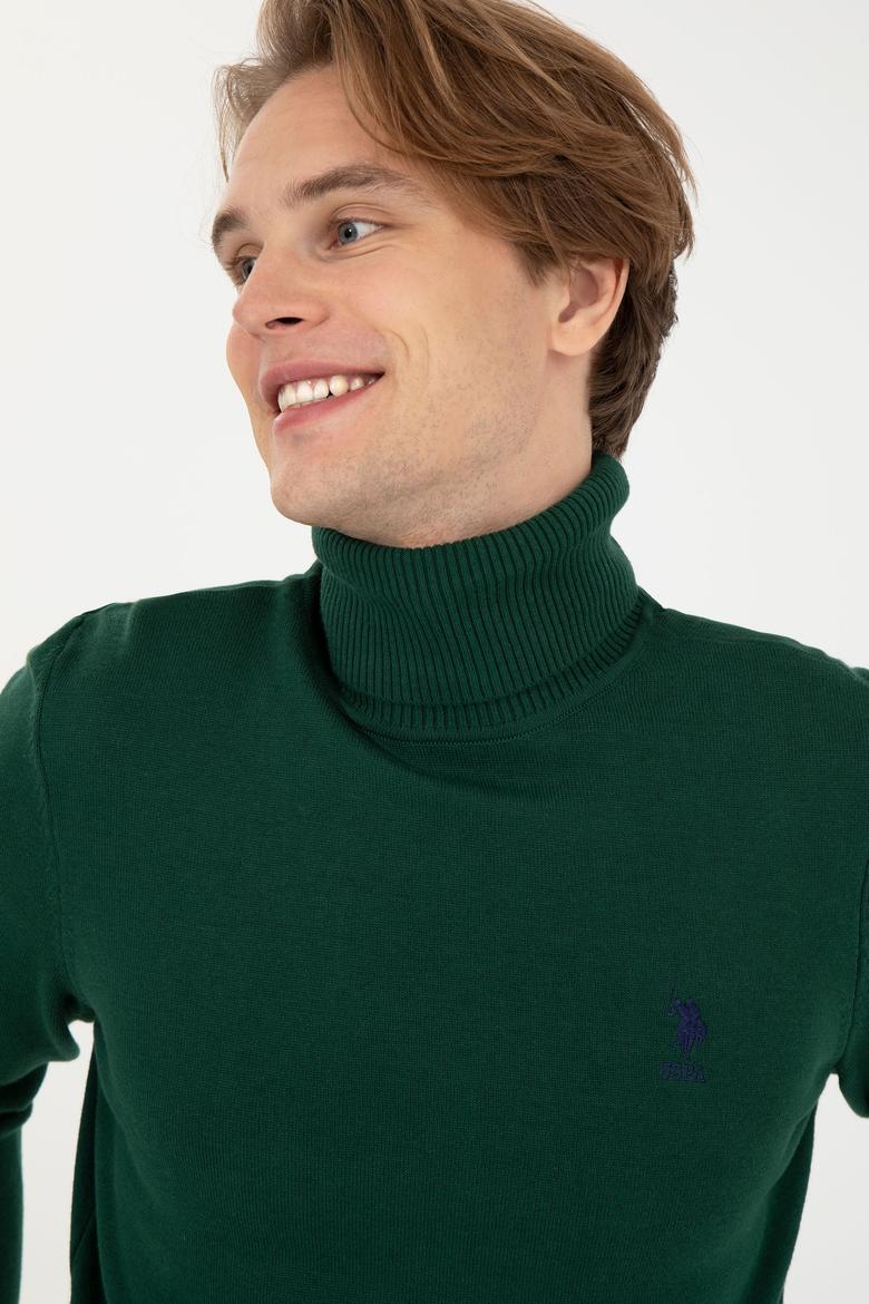 Erkek Yeşil Basic Kazak - 50236961082