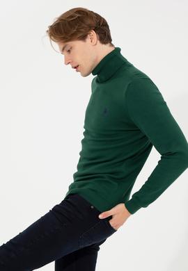 Erkek Yeşil Basic Kazak - 50236961082