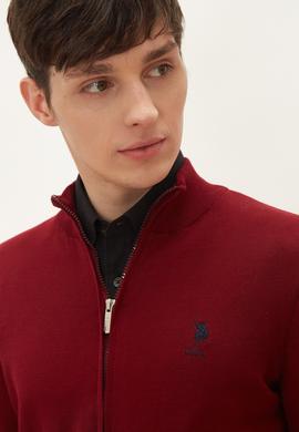 Erkek Bordo Basic Triko Hırka - 50244265043