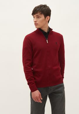 Erkek Bordo Basic Triko Hırka - 50244265043